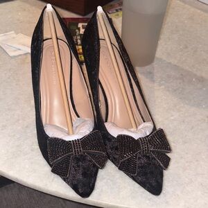 BCBGeneration Black Heels with Bow Accent